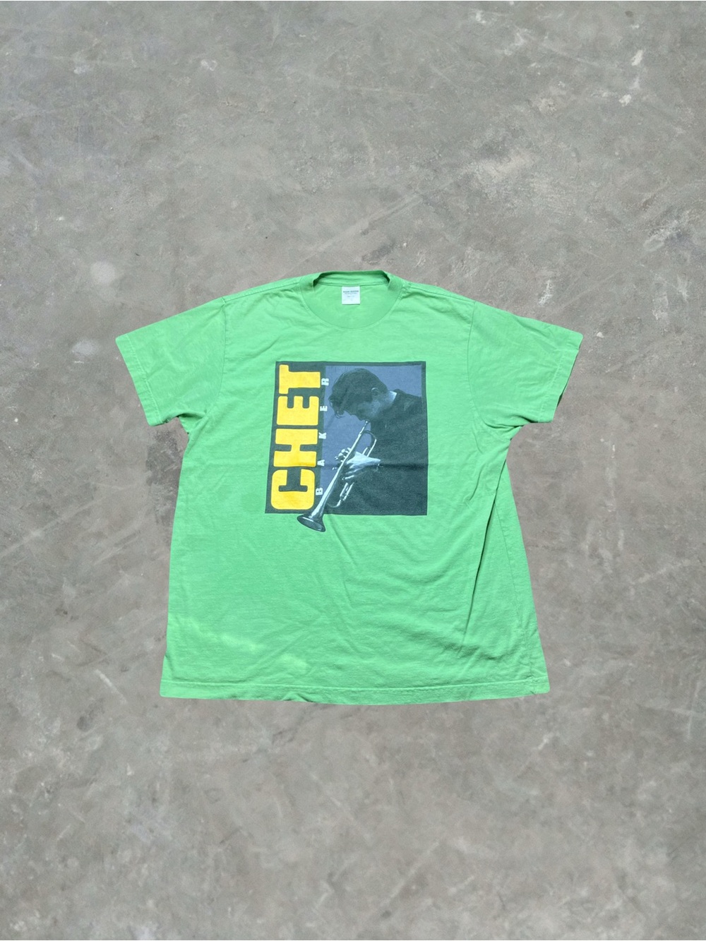 Noon Goons x Chet Baker 2018 Collab Graphic Tee Mens Size L Jazz T Shirt Green